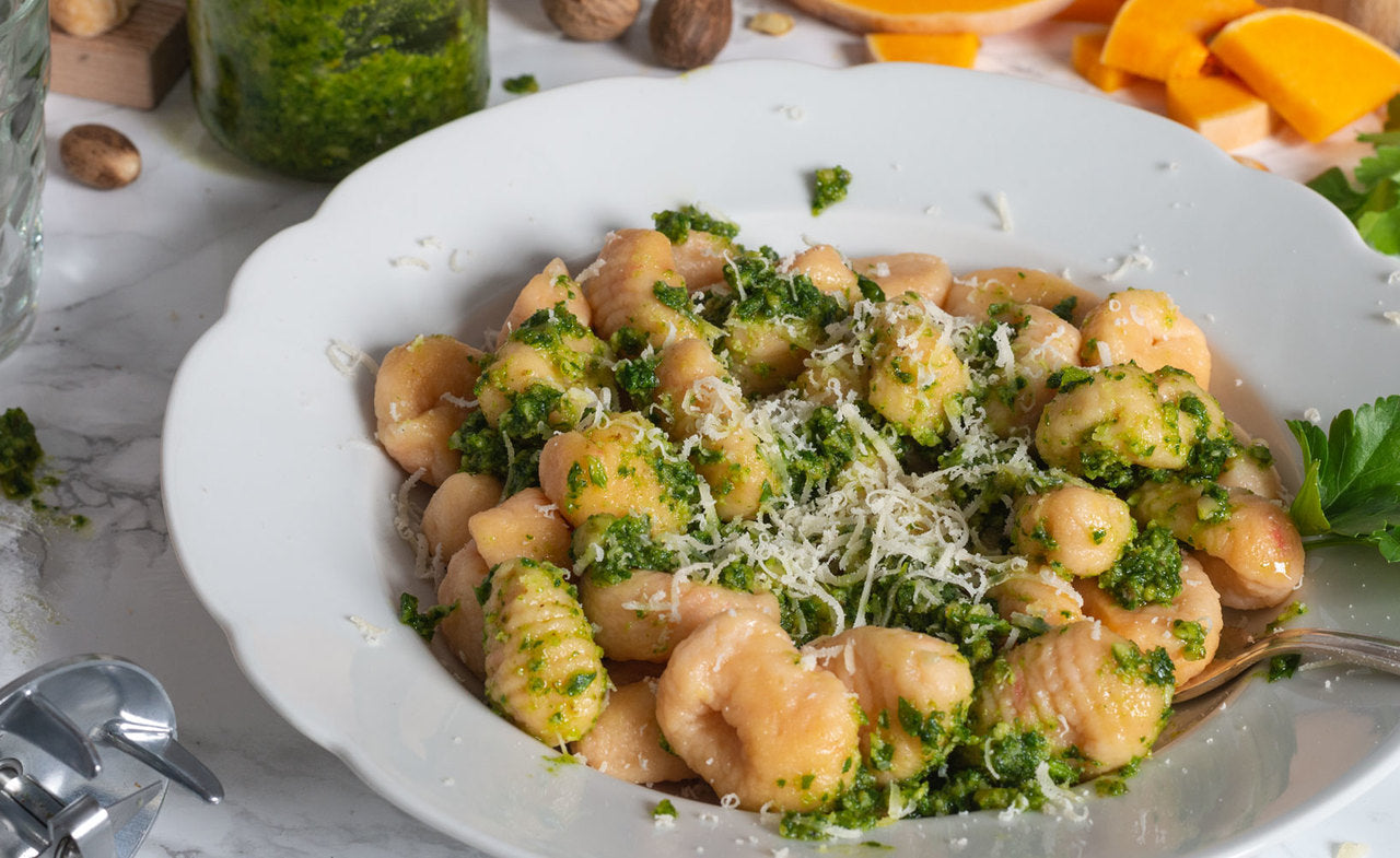 Pumpkin Gnocchi with Parsley Pesto